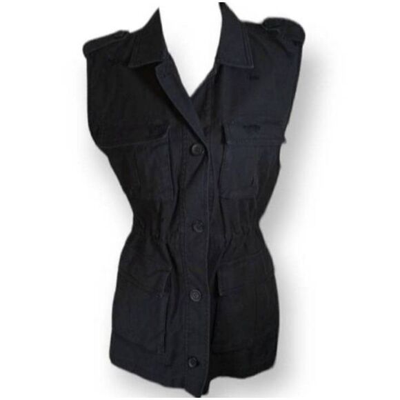 TREASURE & BOND BLACK DISTRESSED UTILITY VEST SZ.S EUC. - Picture 2 of 8